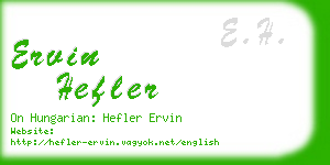 ervin hefler business card